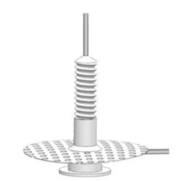 22 Gauge Back Mount Pedestal (313-000BM-15-5UP/1) - Mesh Above